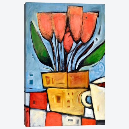 Tulips And Coffee Canvas Print #TNG1} by Tim Nyberg Canvas Wall Art