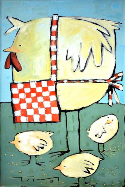 Hen And Chicks by Tim Nyberg multi panel art