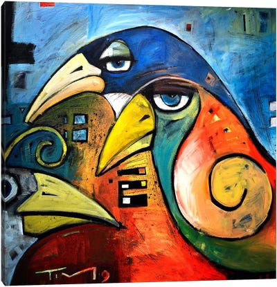 Trois Oiseaux Canvas Art Print - Tim Nyberg