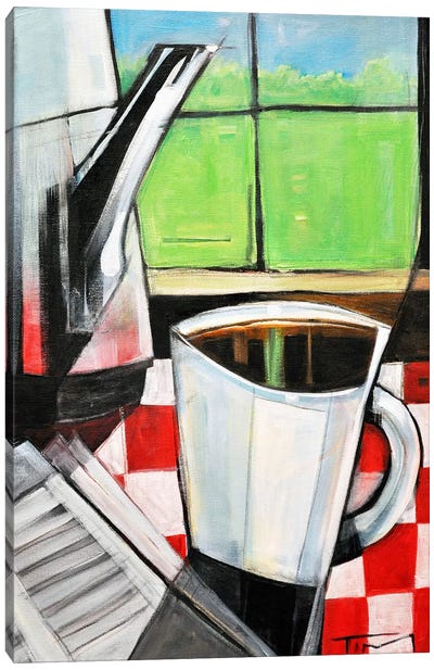 Coffee And Morning News Canvas Art Print - Tim Nyberg