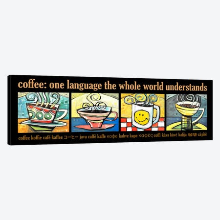 Coffee World Poster Canvas Print #TNG294} by Tim Nyberg Canvas Artwork