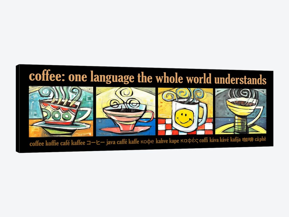 Coffee World Poster by Tim Nyberg 1-piece Canvas Art
