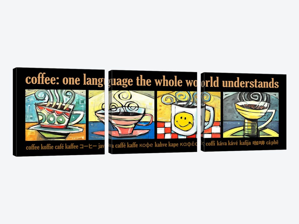 Coffee World Poster by Tim Nyberg 3-piece Canvas Art