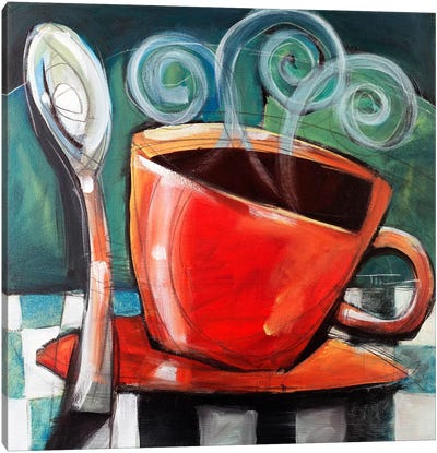 Cup And Spoon Canvas Art Print - Food & Drink Still Life
