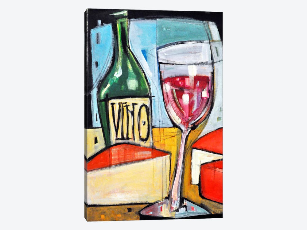 Red Wine And Cheese by Tim Nyberg 1-piece Canvas Artwork
