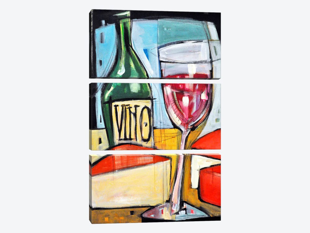 Red Wine And Cheese by Tim Nyberg 3-piece Canvas Artwork