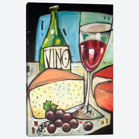 Wine And Cheese Please Canvas Print #TNG328} by Tim Nyberg Canvas Art Print