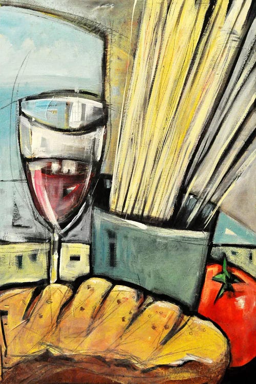 Wine Bread And Pasta by Tim Nyberg wall art