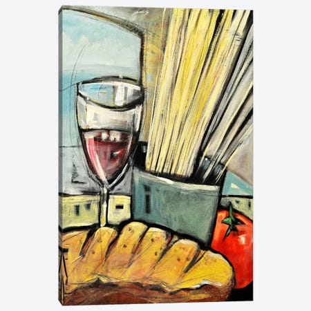 Wine Bread And Pasta Canvas Print #TNG330} by Tim Nyberg Canvas Artwork