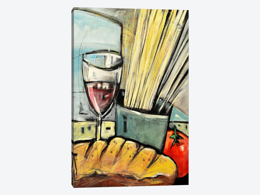 Wine Bread And Pasta by Tim Nyberg 1-piece Canvas Art Print