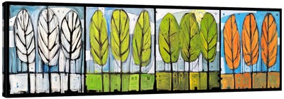 Four Seasons Tree Series Horizontal Canvas Art Print - Autumn & Thanksgiving