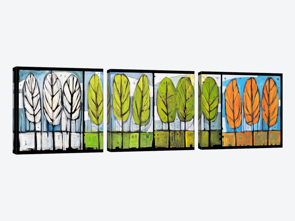 Four Seasons Tree Series Horizontal by Tim Nyberg 3-piece Art Print