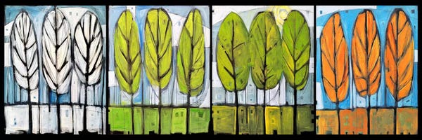 Trees In Transition: Four Seasons Tree Series Horizontal by Tim Nyberg