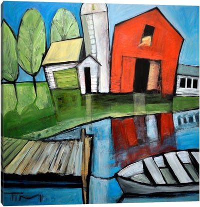 Lakeside Farm Canvas Art Print
