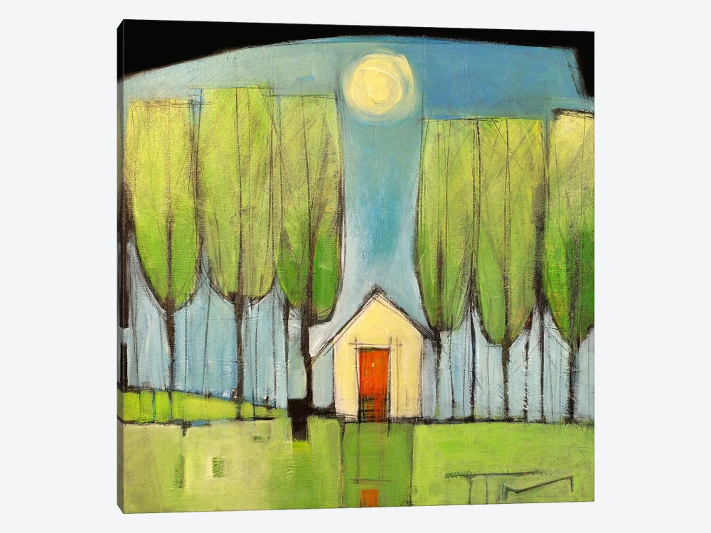 Yellow House In Woods by Tim Nyberg 1-piece Canvas Wall Art