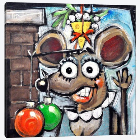 Merry Christmouse Canvas Print #TNG67} by Tim Nyberg Canvas Wall Art