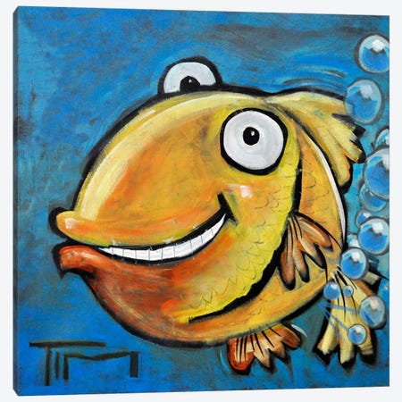 Farting Fish Canvas Print #TNG79} by Tim Nyberg Canvas Wall Art