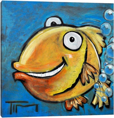 Farting Fish Canvas Art Print - Humor Art