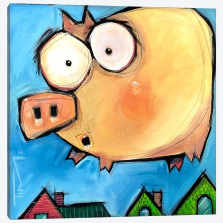 Flying Pig First Flight Canvas Print #TNG81} by Tim Nyberg Canvas Art Print