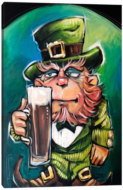 Leprechaun Canvas Art Print - Beer Art
