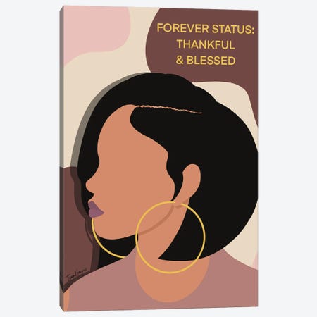 Thankful And Blessed Canvas Print #TNH17} by Tian Harris Canvas Artwork