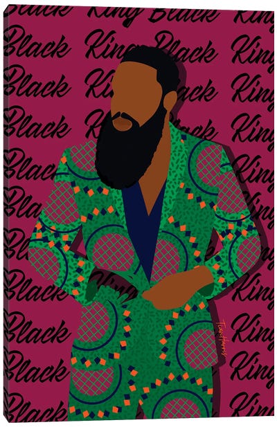 Black King Canvas Art Print - Kings & Queens