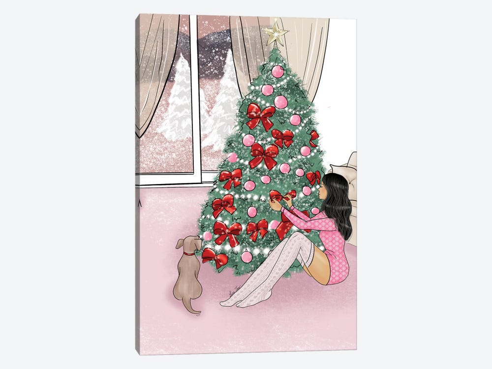 Brunette Christmas Tree by Lara Tan 1-piece Canvas Print