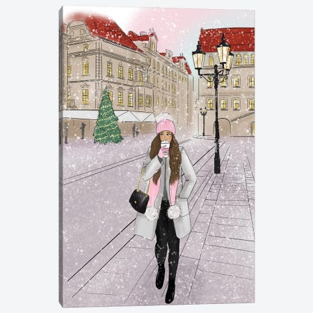 City Winter Walk Canvas Print #TNL19} by Lara Tan Canvas Art Print