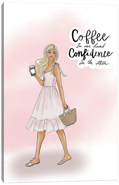 Coffee And Confidence Canvas Art Print - Lara Tan