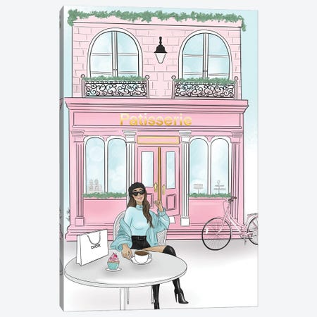 Coffee At The Patisserie Canvas Print #TNL23} by Lara Tan Canvas Artwork