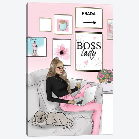 Cozy Work From Home Canvas Print #TNL25} by Lara Tan Canvas Print