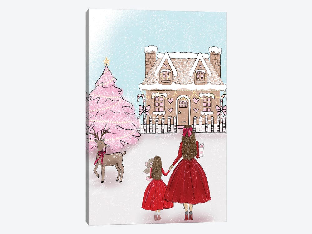 Gingerbread House Mom And Daughter by Lara Tan 1-piece Art Print