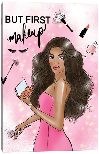 Makeup Girl Canvas Art Print - Barbiecore