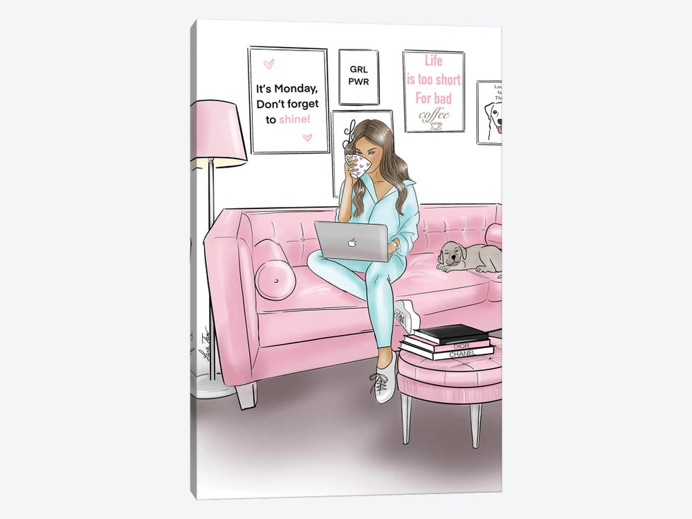 Monday Work From Home by Lara Tan 1-piece Canvas Art