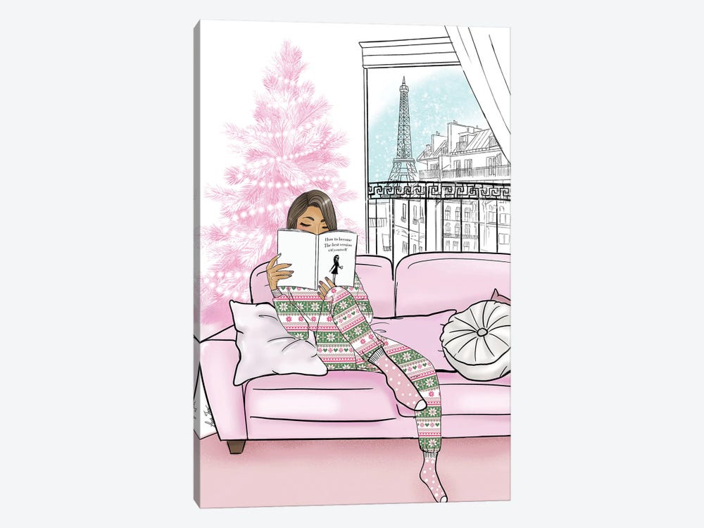 Reading Girl In Pajama by Lara Tan 1-piece Canvas Artwork