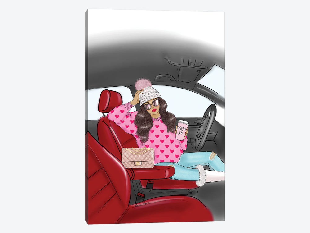 Red Car Coffee To Go by Lara Tan 1-piece Canvas Wall Art