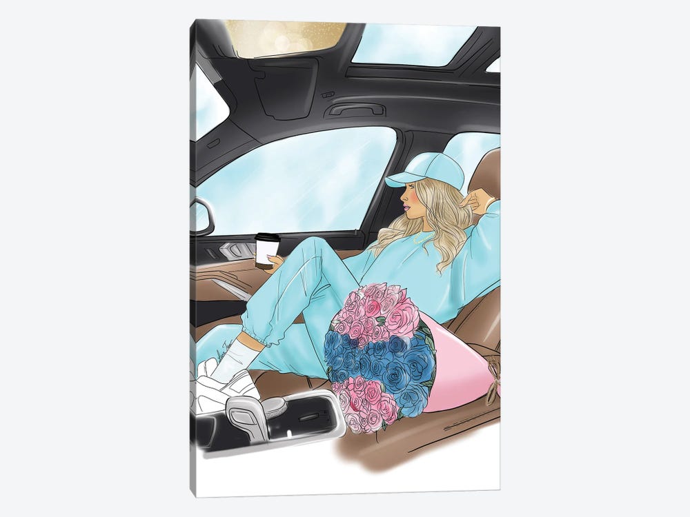 Blonde Car Girl by Lara Tan 1-piece Canvas Art Print