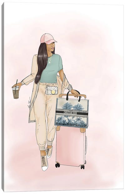 Travel In Style Canvas Art Print - Women's Pants Art