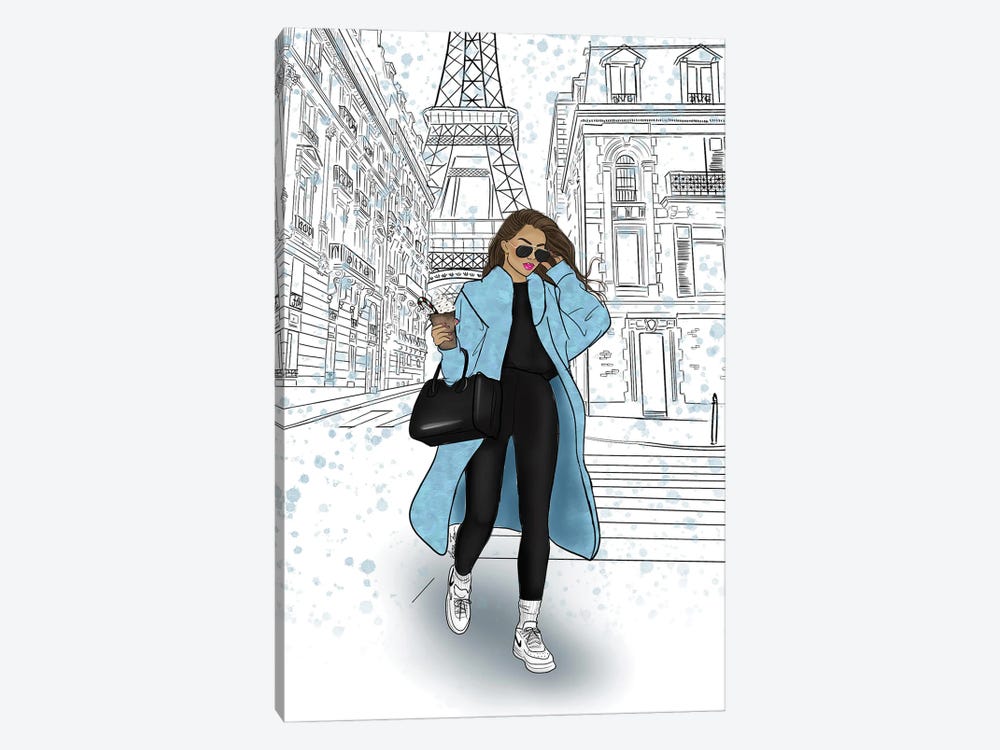 Winter Paris Streets by Lara Tan 1-piece Canvas Artwork