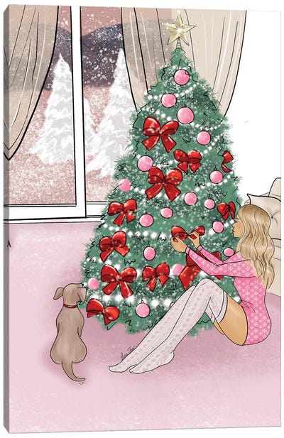 Blonde Christmas Tree Canvas Art Print - Seasonal Glam