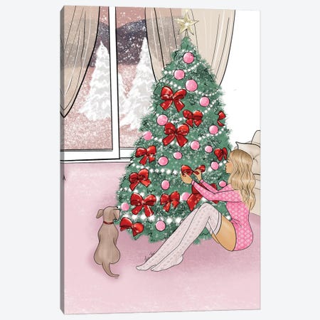 Blonde Christmas Tree Canvas Print #TNL6} by Lara Tan Canvas Wall Art