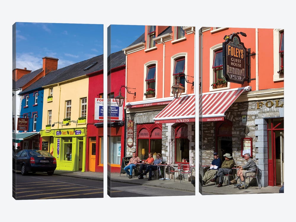 Colorful Downtown Architecture, Kenmare, County Kerry, Munster Province, Republic Of Ireland by Tom Norring 3-piece Canvas Art