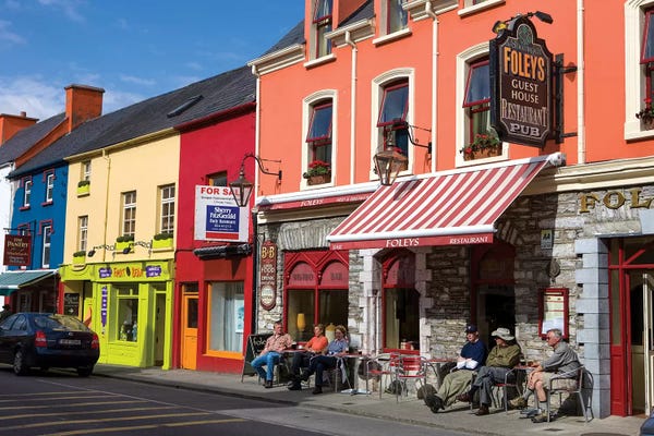 Kerry: Colorful Downtown Architecture, Kenmare, County Kerry, Munster Province, Republic Of Ireland by Tom Norring