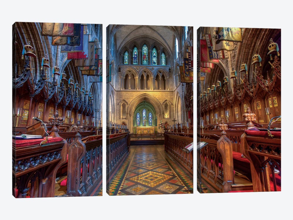 Dublin, Ireland. Cathedral Of The Blessed Virgin Mary And St Patrick (Aka St. Patrick's Cathedral). by Tom Norring 3-piece Canvas Art