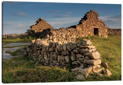 Inishmore Island. Aran Islands. Ireland. Abandoned Homestead. Canvas Art Print - Ireland Art
