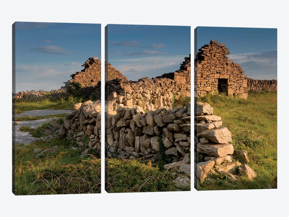 Inishmore Island. Aran Islands. Ireland. Abandoned Homestead. by Tom Norring 3-piece Canvas Print