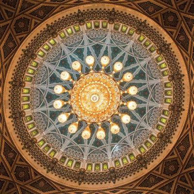 Sultan Qaboos Grand Mosque. Muscat, Oman. by Tom Norring framed canvas print