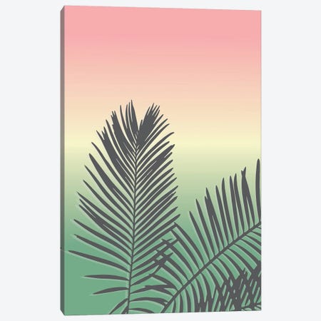Sunset Palm Leaves Canvas Print #TNS110} by The Native State Canvas Wall Art