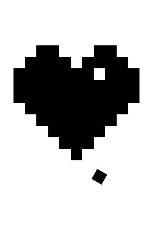 Black Pixel Heart