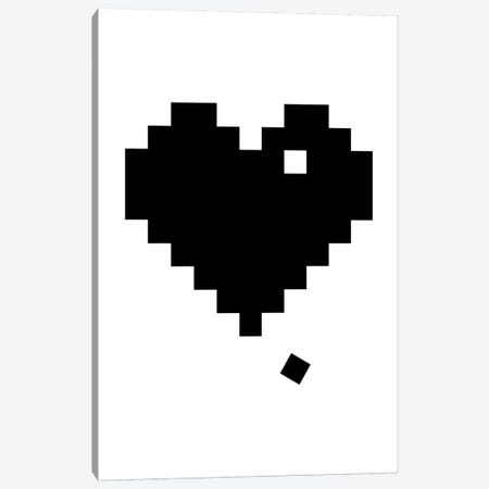Black Pixel Heart Canvas Print #TNS11} by The Native State Canvas Art